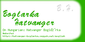 boglarka hatvanger business card
